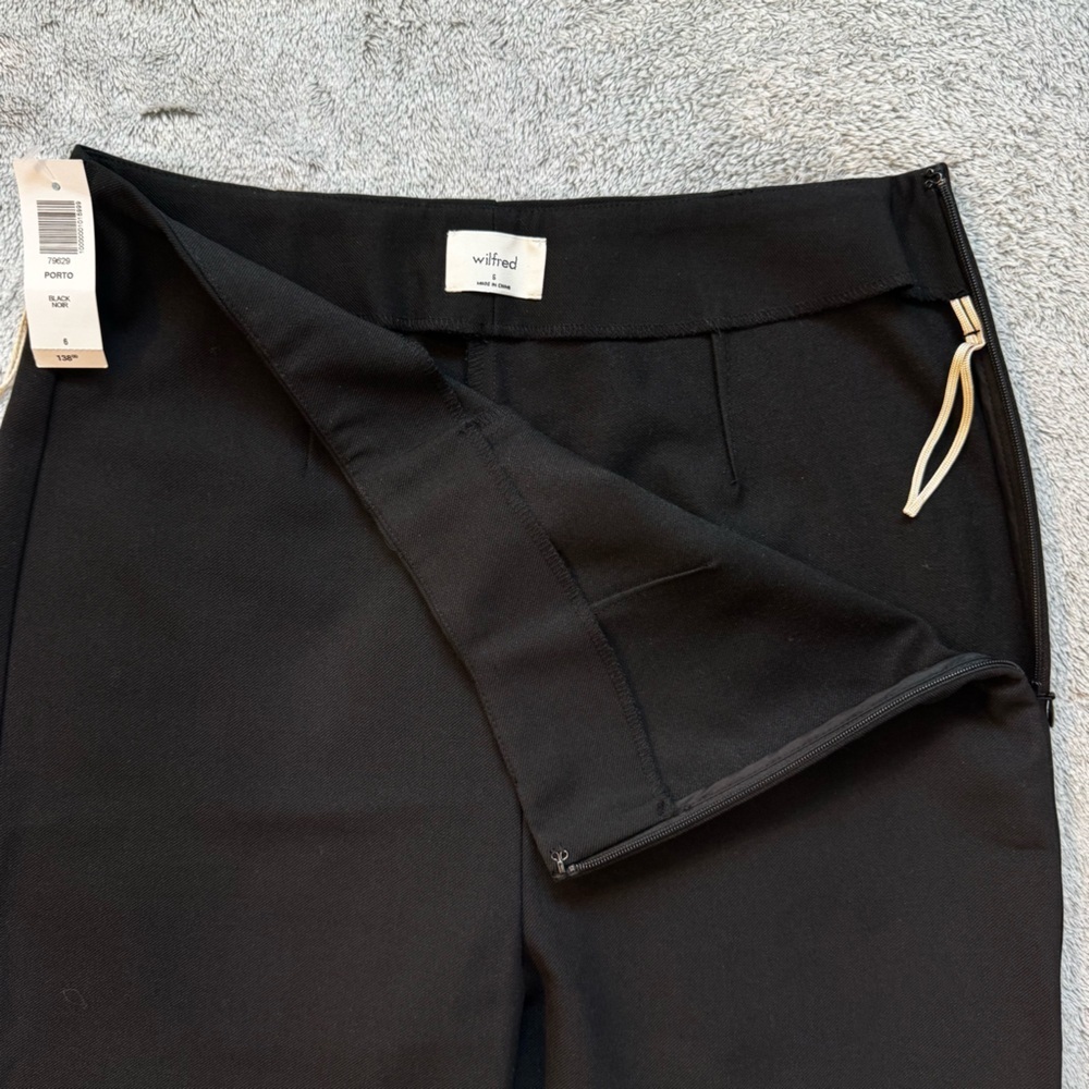 NWT Wilfred Porto Pant - Black High-Waisted Straight Leg Trouser - Size 6 - Picture 5 of 13